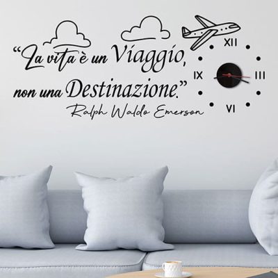 Orologio per la casa con frase adesiva