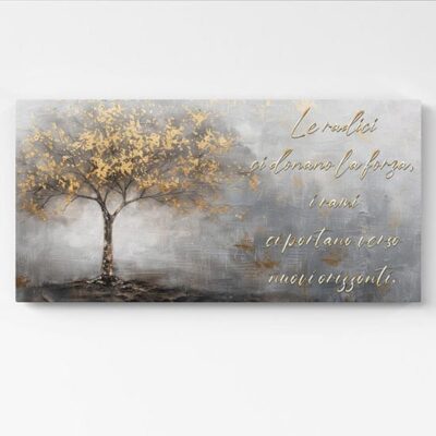 Quadri camera da letto albero della vita con frase