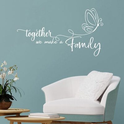 Adesivi famiglia con scritte murali di design