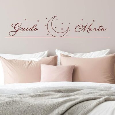 Adesivi personalizzati per la parete del letto con nomi