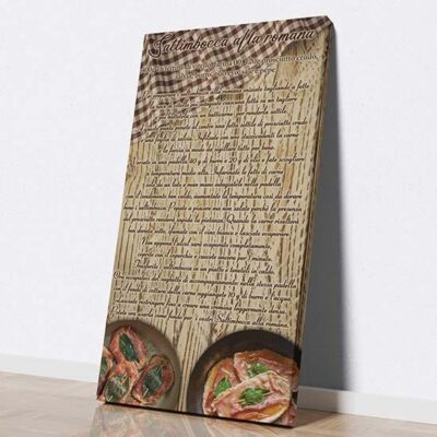 Quadro cucina con ricetta dei saltimbocca