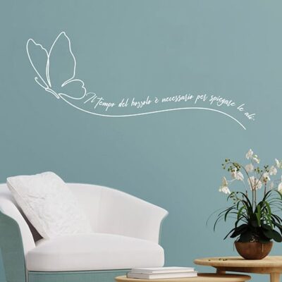 Scritte adesive da parete con farfalla design
