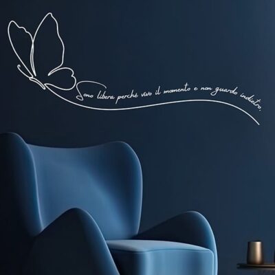 Scritte da parete con farfalla adesiva decorativa