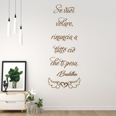 Frase adesiva da parete di Buddha – Decorazione murale ispiratrice in stile Feng Shui per armonizzare gli spazi.
