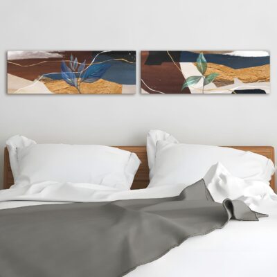 Quadri per camera da letto astratti su tela con design elegante e colori armoniosi, ideali per un tocco artistico in camera.
