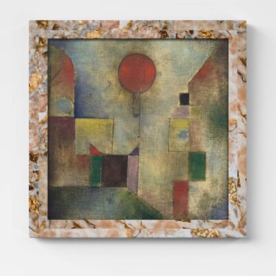 Stampa su tela del Quadro Red Balloon di Paul Klee: opera astratta con effetto cornice stampata, ideale per interni eleganti e moderni.