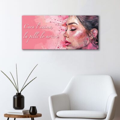 Decora le tue pareti con un quadro beauty con frase motivazionale, ideale per creare un’atmosfera rilassante e professionale in ogni centro estetico.