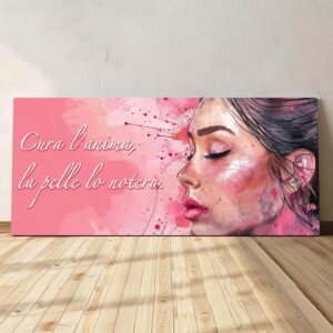 Quadro beauty con frase motivazionale, una stampa su tela raffinata per trasmettere positività e valorizzare il tuo salone di bellezza.