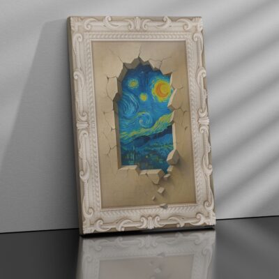 Stampa su tela con effetto 3d e cornice finta integrata, un quadro moderno che dona profondità e personalità alle pareti.