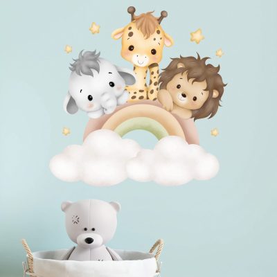 Adesivi per cameretta bambini con dolci animali WS2663