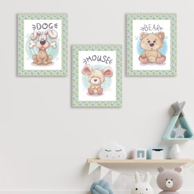 Quadri Cameretta Bambini con Animali Adorabili Q1558